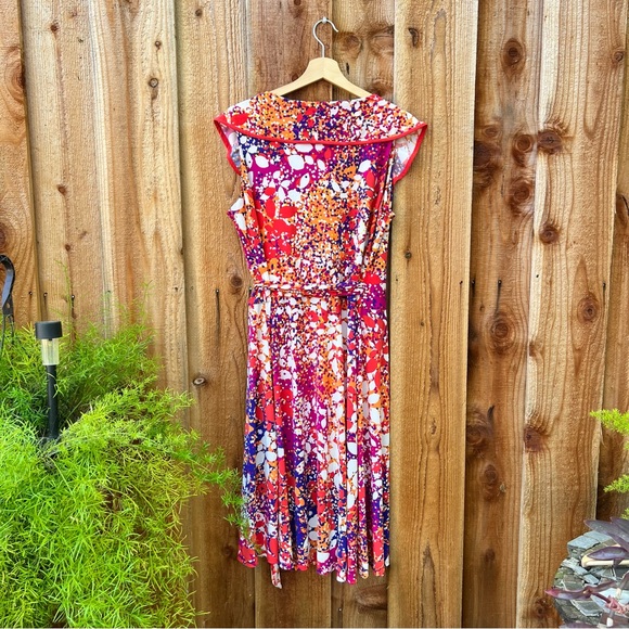 Colorful Y2K Sleeveless Ruffle Wrap Midi Dress 🌿 - Picture 6 of 6